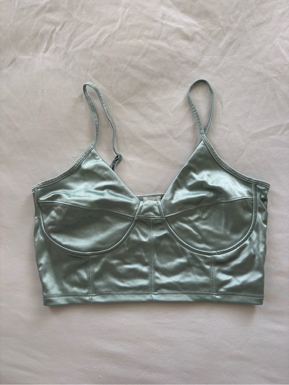 Garage Metallic Teal Crop Top